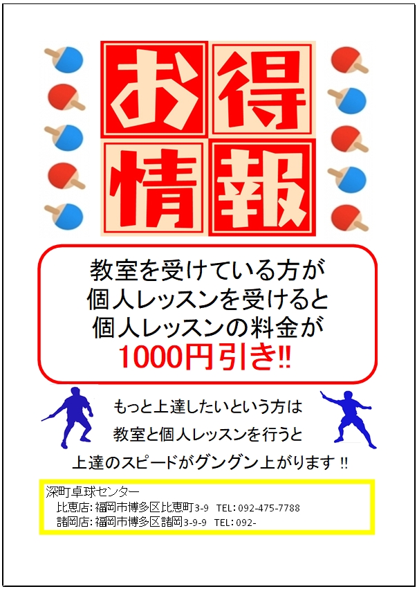 個人レッスンと教室で上達スピードアップ！！